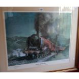 †Terence Cuneo: a gilt limited edition coloured print, entitled "Duchess of Hamilton" - signed in