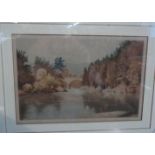 Joseph Kirkpatrick: a pair of gilt framed antique colour etchings, "Clunie Bridge, Pitlochry" and "