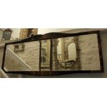 A 20th Century chinoiserie framed bevelled wall mirror - 17 1/2" X 3' 5 1/4" - frame a/f