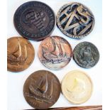 A bag of shipping medallions including the Tricentenary of the Hudson Bay Company, a Port Autonome