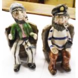 A pair of Alan Young seated figures - one signed