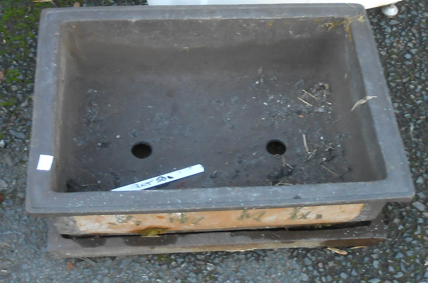 An Oriental style planter and tray