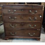 A 31" 19th Century mahogany bachelor's chest with brushing slide and four long graduated drawers