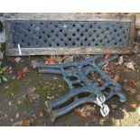 A modern painted cast iron garden bench - for re-assembly