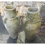 A pair of Mediterranean pottery olive jars with loop handles - 1 a/f