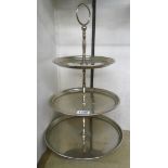 A 20th Century silver plated three tier cake stand