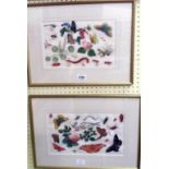 Two gilt framed late 19th Century Chinese export pith paper paintings, both depicting various