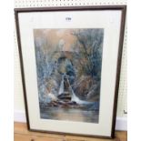 William Widgery: a gilt framed watercolour, depicting a view of Lydford Bridge, Dartmoor - signed