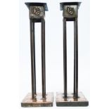 A pair of 11 1/4" Arts and Craft candlesticks