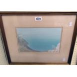 John White RI: a gilt framed gouache of a coastal view, inscribed verso "Beer Bay from the headland,