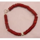 A Kate Higham dyed coral bead necklace