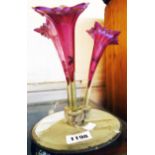 A three branch epergne with mirror base - a/f