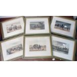 A set of six framed R. Ackermann Military Scraps coloured engraving prints