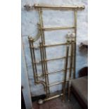 A 4' 6" modern brass and porcelain divan bed mount and frame