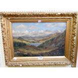 G. B. Hill: a gilt gesso framed oil on canvas, depicting a view of Drumore Loch - inscribed