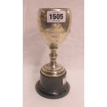 A silver goblet trophy cup, set on socle base - Birmingham 1933