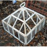 A 22" Victorian style painted cast iron cold frame - for re-glazing and assembly