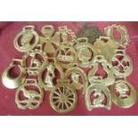 A small collection of antique and other horse brasses