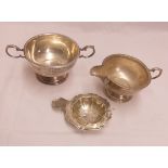 A silver matching cream jug and sugar bowl - Birmingham 1932 - sold with a Chester silver tea