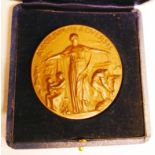 A 1938 cased bronze medallion commemorating the Centenary of the Adriatic Meeting for the Safety
