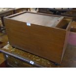 A pair of 24" mid 20th Century stained oak tambour top file boxes with internal adjustable