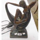 A reproduction Art Deco figural table lamp