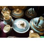 A Royal Doulton Rose Elegance pattern eight place tea set - sold with matching tureen and dinner