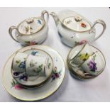 A Wedgwood part tea and coffee set with floral decoration
