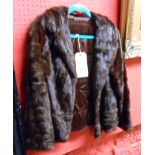 A brown squirrel fur jacket