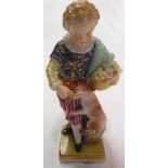 A Sitzendorf figure of a boy with a dog