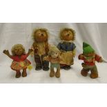 A vintage Steiff hedgehog family, Micki, Mecki, Macki and Mucki - only Mucki retains label - sold