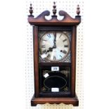 A modern stained wood Highlands shelf clock with thirty one day gong striking movement