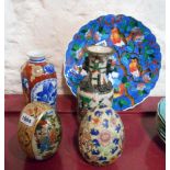 Two Oriental eggs - sold with two Oriental vases