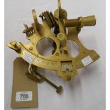 A brass sextant