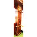 A 7' 6 1/2" high 19th Century stained pine comtoise longcase clock case