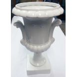 An 18" white porcelain urn