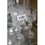 Six cut glass Sherry glasses