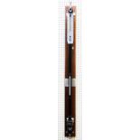 A polished wood mounted fortin stick barometer with mercury tube and scale - serial No.W192 -