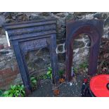 Two Victorian cast iron bedroom fireplace inserts