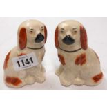 A pair of 4" Staffordshire spaniels