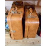 Two late 20th Century Constellation leather effect vinyl suitcases