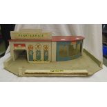 A vintage More Fun Toys painted wood petrol service station, "Park Garage"