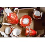 A Royal Standard six place coffee set including coffee pot, cream jug and sugar bowl
