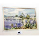 Andrew Johnson: a framed watercolour depicting the canal at Topsham - signed and inscribed