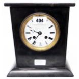 A late 19th Century black slate mantel clock with Vauvray Freres, Paris silver medal eight day