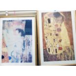 Gustav Klimt: two large framed coloured prints