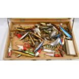 A box containing assorted good quality lures including articulated, ABU, Krocodile, Spey, Dexter,