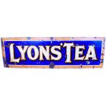A 5' vintage enamelled advertising sign for Lyons' Tea
