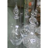 A pair of Dartington apothecary style decanters - sold with a further cut glass decanter