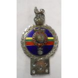 A mid-late 20th Century Royal Marines enamelled car badge, by J. R. Gaunt